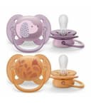پستونک الترا سافت اونت 6-18 ماه طرح هاپو بنفش Philips Avent
