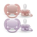 پستونک الترا سافت اونت 0-6 ماه طرح بژ و بنفش Philips Avent